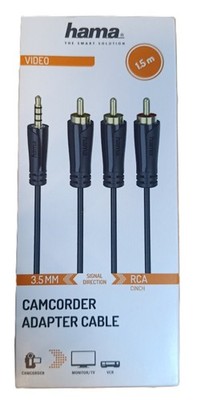 Hama-Anschlusskabel mit 3,5-mm-4-Pin-Klinkenstecker und 3 Cinch-Steckern