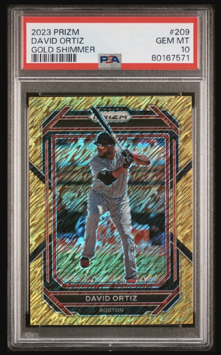 2023 Panini Prizm David Ortiz #209 Gold Shimmer Prizm /10 Boston Red Sox PSA 10