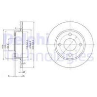 Delphi 2X Bremsscheibe Vorne Ø240 Mm Voll FüR Ford Ka Rb_ 1.3I Fiesta Iv Ja_