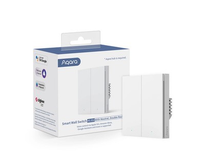 AQARA Smart Wall Switch H1 EU w Neutral, Doppelwippe HomeAssistant Matter Zigbee