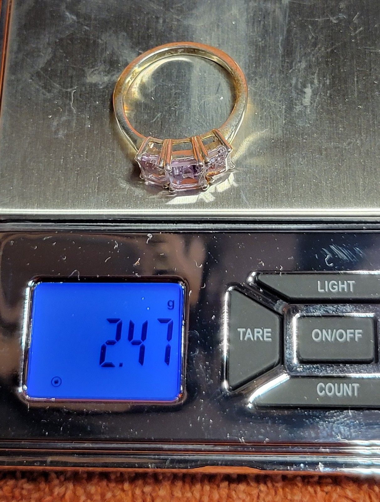 Sterling silver three-stone (trilogy) ring with e… - image 7