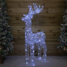 Factory Seconds Christmas Lit Soft Acrylic Reindeer 160 White LED Indoor Outdoor