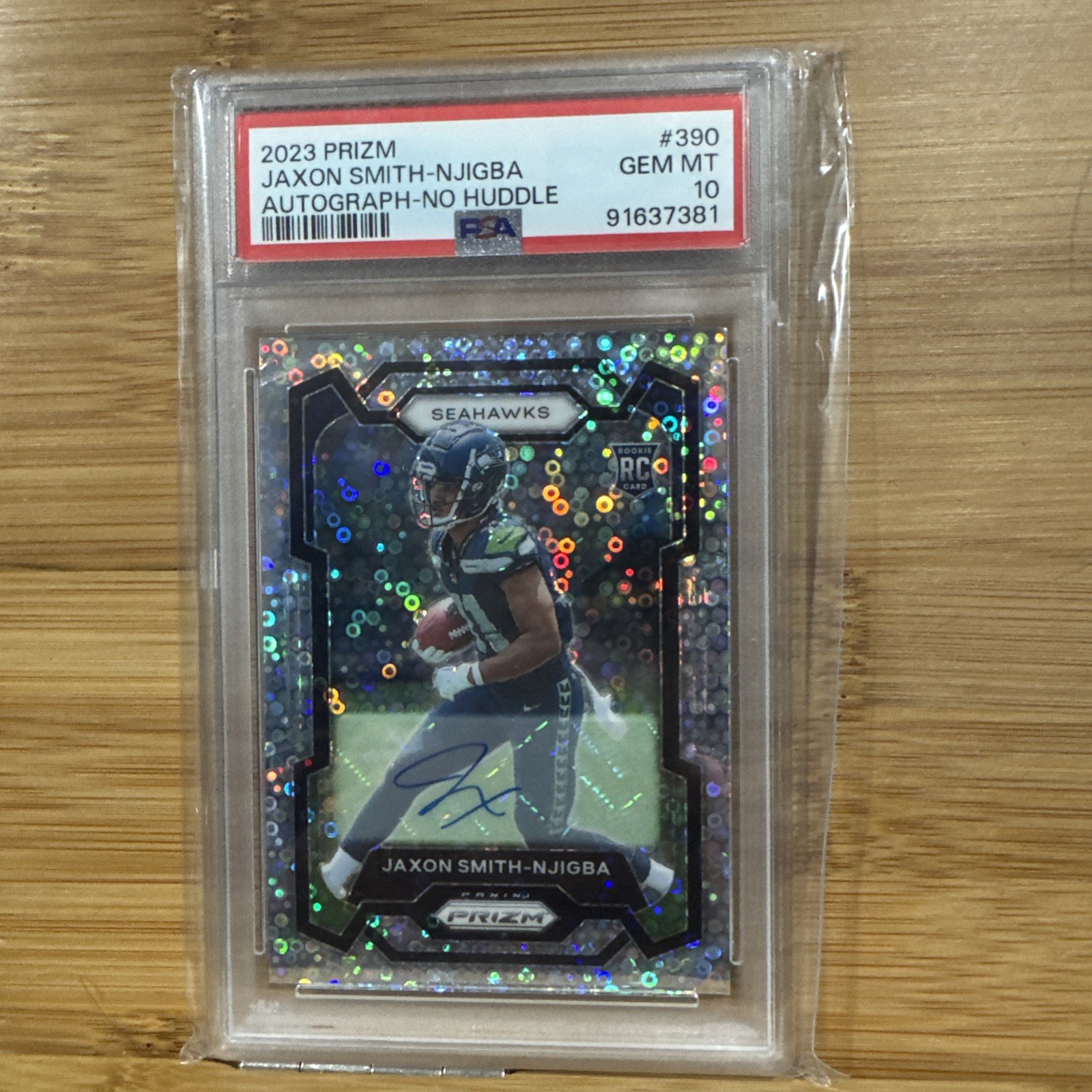2023 Prizm Jaxon Smith Njigba Silver Prizm Auto No Huddle #390 PSA 10 Gem Mint