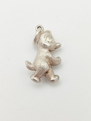 Vintage 925 Sterling Silber Teddybär Charm Anhänger 