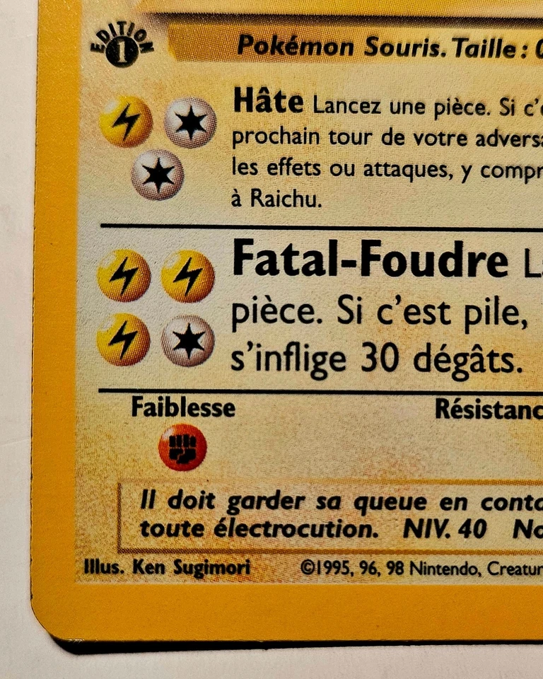 Raichu #14 Holo Francés 1ª Edición 1999 Pokemon Base Set 2236 Foto 3 de 4