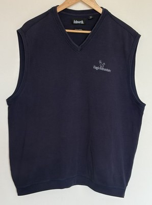Vintage ASHWORTH Eagle Mountain Golf Pullover Weste Herren Large blau ärmellos