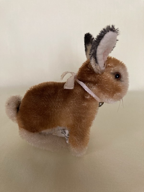 Very Rare Vintage Steiff 4” Bunny Made In US Zone Germany 1946-1953
