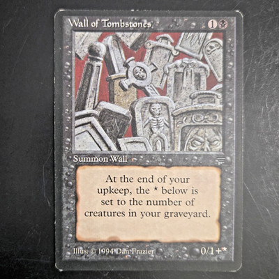 MTG Wall of Tombstones Legends LEG Uncommon Black Creature Power Increases Magic