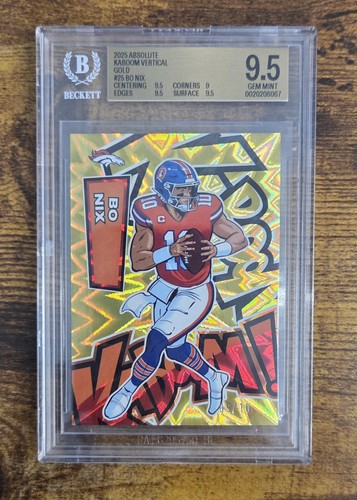 Bo Nix [Gold] #25 2025 Panini Absolute Kaboom Vertical card