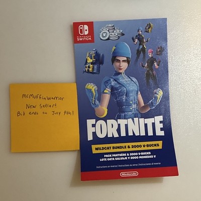 Nintendo Switch Fortnite Wildcat Bundle + 2000 V-Bucks Unscratched Code USA