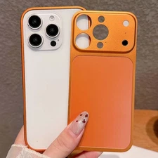 For iPhone 16 Pro Max 15 14 13 Pro Shockproof Metal Bumper Case Alloy Back Flim 