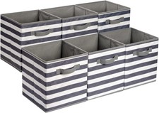 Cube Organizer Storage Bins Handles Collapsible Fabric Pack of 6 10.5"x10.5"x11"