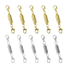 10 Pcs Gold & Silver Color Magnetic Lobster Clasp for Jewelry Necklace Bracelet