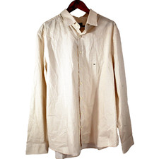 EXPRESS 1MX Xtra Slim Stretch Dress Shirt Mens 54" XXL Beige NEW!
