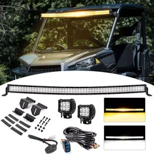 WEISEN Amber/White 52" Light Bar Roof Mount+3" 18W Pod For Polaris Ranger SP 570