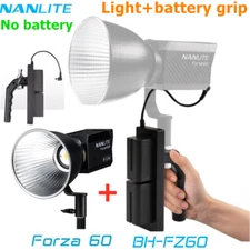 NANLITE Forza 60 5600K 60W Portable COB LED Video Light+Battery hand grip kit