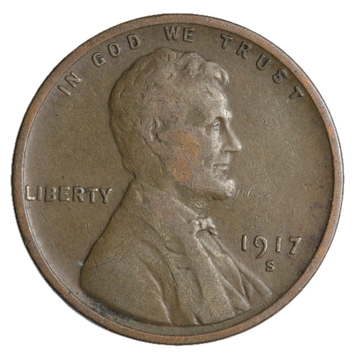 San Francisco 1917 Year Lincoln Wheat US Small Cents (1909-1958