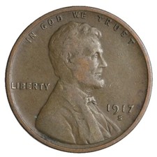 1917-S Lincoln Wheat Cent Penny F/VF Complete Your Album!!