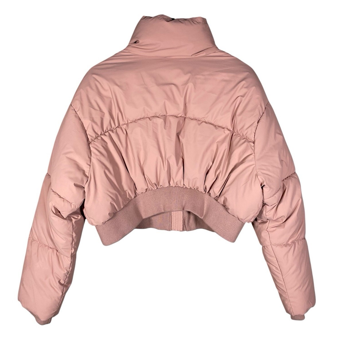 Zara Jacket XL Matte Pink Cropped Puffer Blogger Favorite Winter