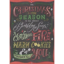 Sparkling Snow Crackling Fire Thoughts of You 3D Banner String Christmas Card