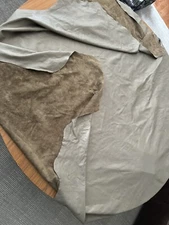 Townsend leather Hide Pearlized Fig taupe Fabric Genuine Upholstery Bulk