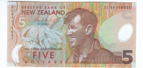 New Zealand 5 Dollars, 2004, P-185b.3, UNC, Polymer, Sir Edmund Hillary - Picture 1 of 2