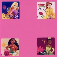 12 Disney Princesses - Large Stickers - Rapunzel, Belle, Moana, Tiana