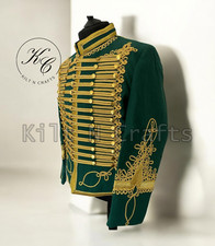 Men  s Napoleonic Hussar Jacket Military Uniform Tunic Pelisse Jimi Hendrix Style
