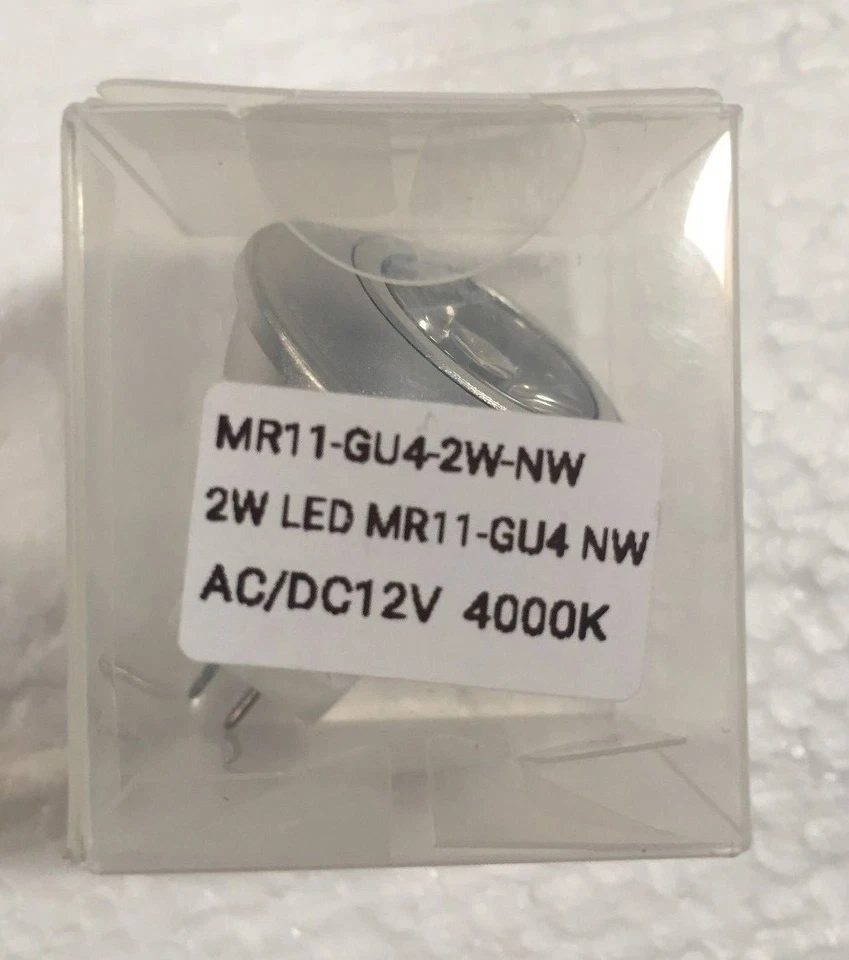 MR11-GU4-2W-NW 2Watt LED MR11 BASE GU4 NW AC/DC12V  NEW IN THE BOX&GLASS 4000K - Image 4 of 4