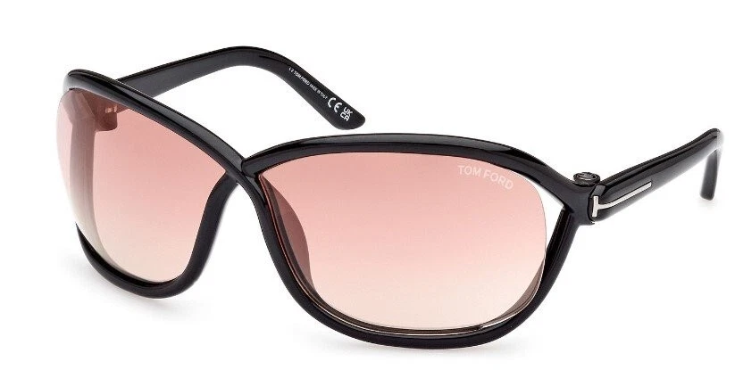 Tom Ford Fernanda TF1069 01Z Black Butterfly Plastic Sunglasses Frame 68-7-115 - Image 2 of 2