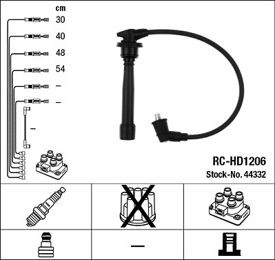 44332 NGK Ignition Cable Kit for HYUNDAI,KIA