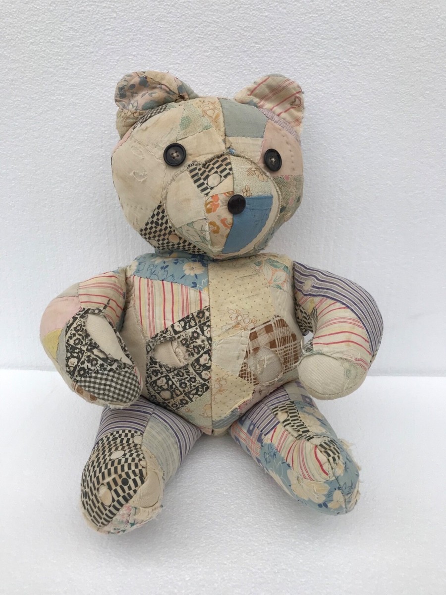 vintage handmade antique quilt stuffed bear multicolor | eBay