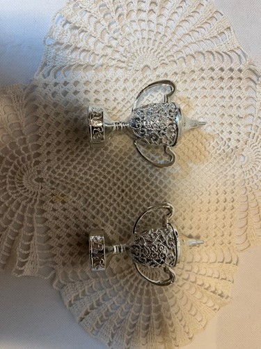 Vintage Las Vegas Grand Award Loving Cup Salt & Pepper Shakers -Shiny Silver NIB - Picture 9 of 11