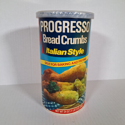 Vtg 1980s Progresso Italian Style Bread Crumbs 24 Oz NOS Sealed Film Prop
