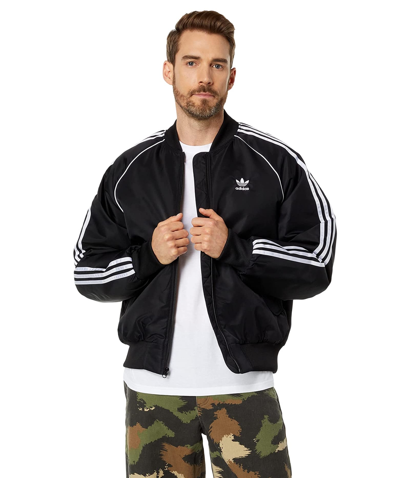 adidas padded bomber jacket