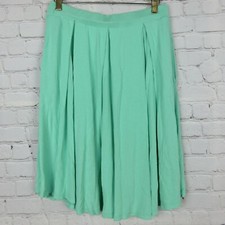 LULAROE Womens Sz M Pleated Skirt Pockets Elastic Waist Mint Blue Green