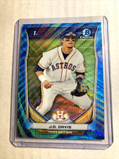 2014 Bowman Draft Chrome #CDP81- JD DAVIS Blue Wave Refractor SP RC 1st Bowman