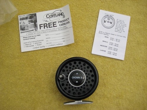 Vintage Cortland Crown II fly fishing reel, 60 small w/ box & manual new - Picture 6 of 13