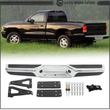 For Dodge Dakota 1997-2003 2004 Rear Step Bumper Assembly Chrome Steel W/Bracket
