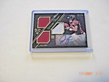 DEVONTA FREEMAN 14 TOPPS THREADS GAME USED TRIPLE JERSEY AUTO 67/70 SIGNED CARD 