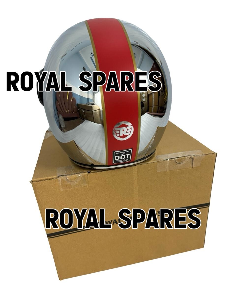 ROYAL ENFIELD CHROME RED OPEN FACE HELMET