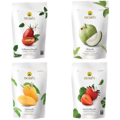 DOI KHAM Delicious Dehydrated Fruits Healthy Foods Snacks Vegan Guava Mango 140g