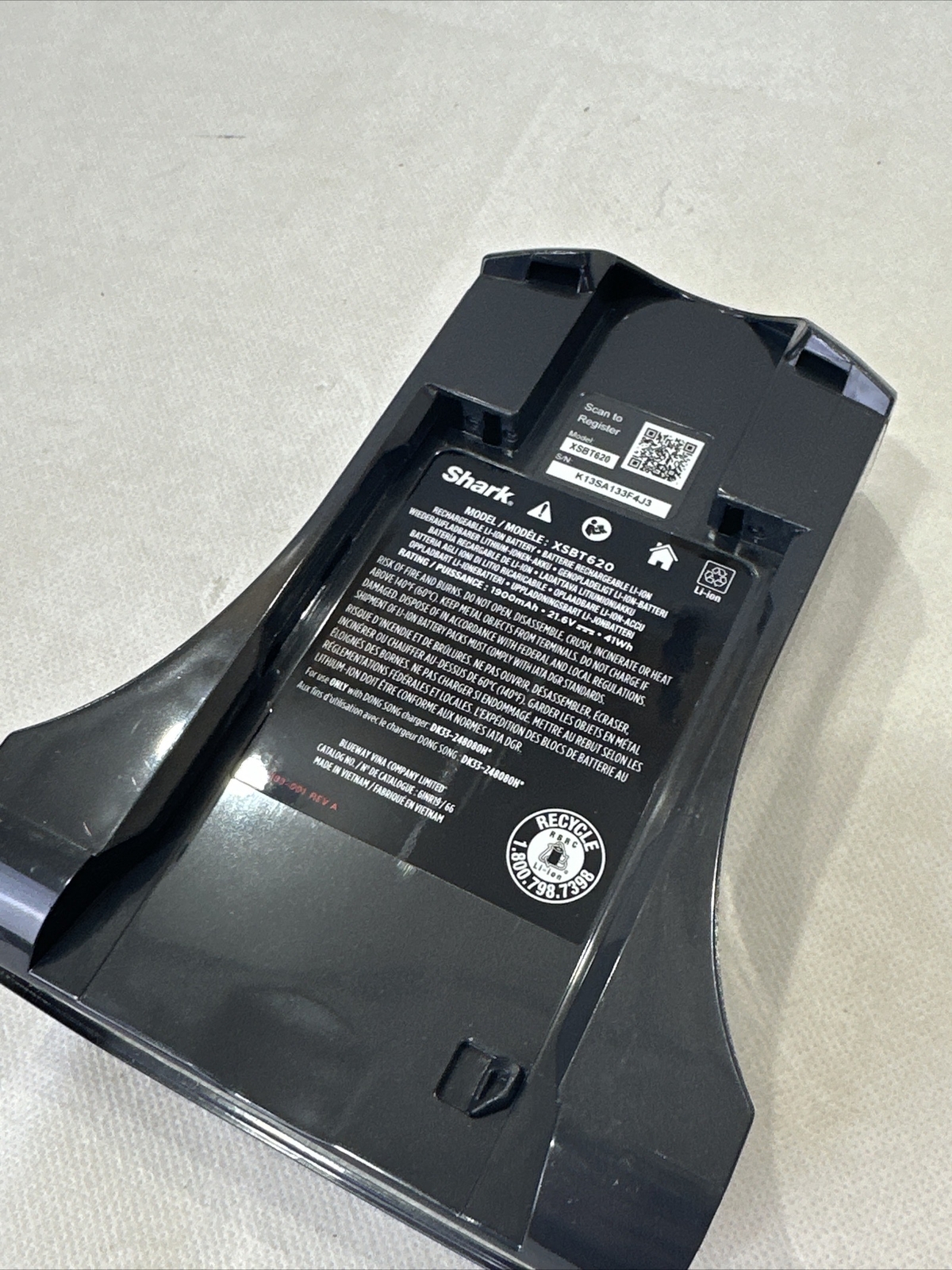 Shark LithiumIon Removable Battery XSBT620 for Rocket Pet Pro Vacuums