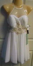NWT Junior Size 1 My Michelle Ivory Gold Occasion Dress MSRP 134 GORGEOUS Deal 