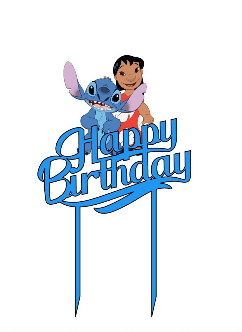 Lilo and Stitch Cake topper happy birthday.