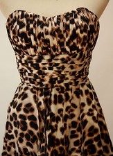 Qurio $65 Formal Prom Evening Low High Cocktail Dress size S Windsor Brown NWT