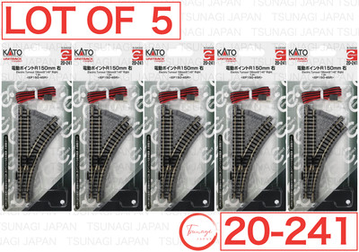 Lot of 5 - KATO 20-241 N Scale Unitrack Right Compact Electric Turnout R150 45