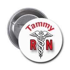 RN Nurse Pin Personalized with Name 1.5 Inch Pin