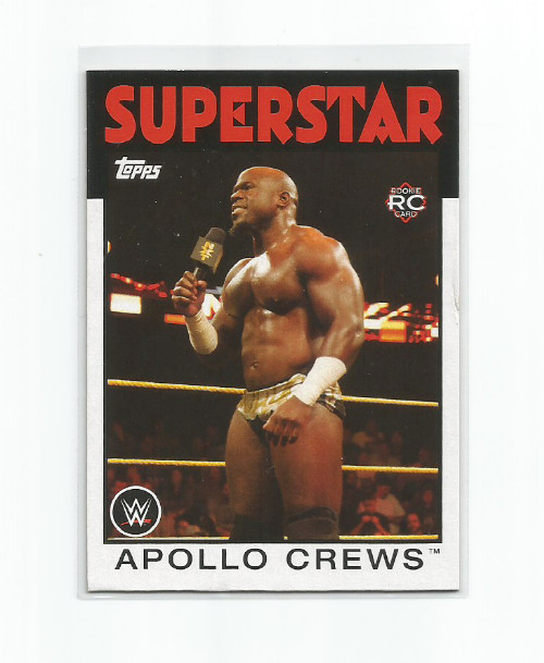 APOLLO CREWS 2016 TOPPS HERITAGE WWE SUPERSTAR ROOKIE CARD #58