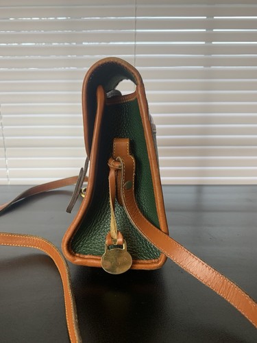 Vintage Green Dooney & Bourke Leather Equestrian Crossbody Medium Essex Purse - Picture 8 of 19